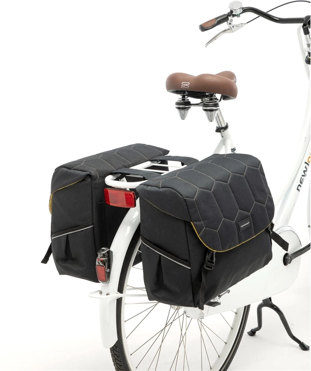 New Looxs Quilted Mondi Joy Double Dubbele Fietstas - 38 Liter - Zwart - Afbeelding 2