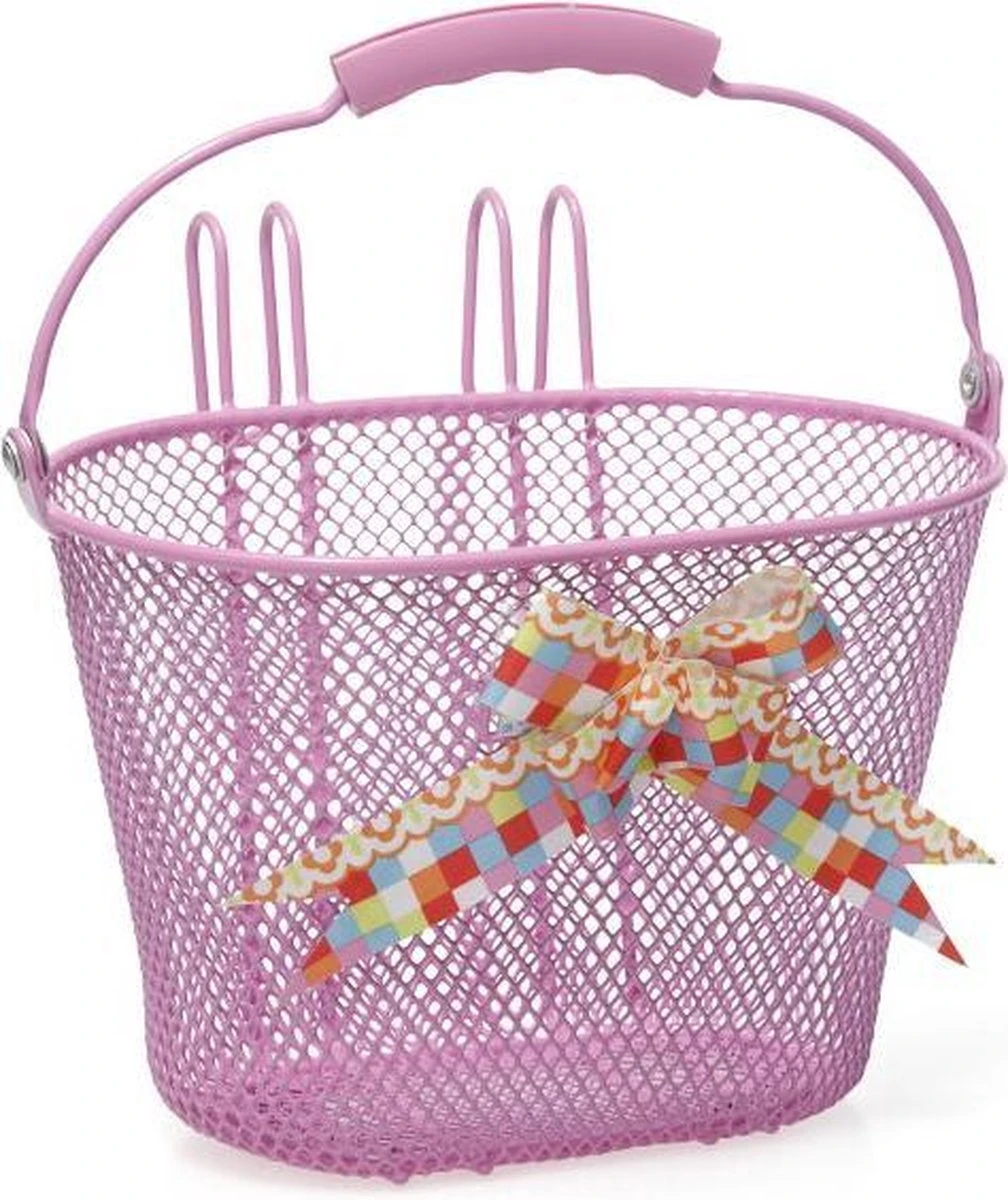 New Looxs Asti Girls Fietsmand Stuur Kinderfiets - 8 Liter - Roze