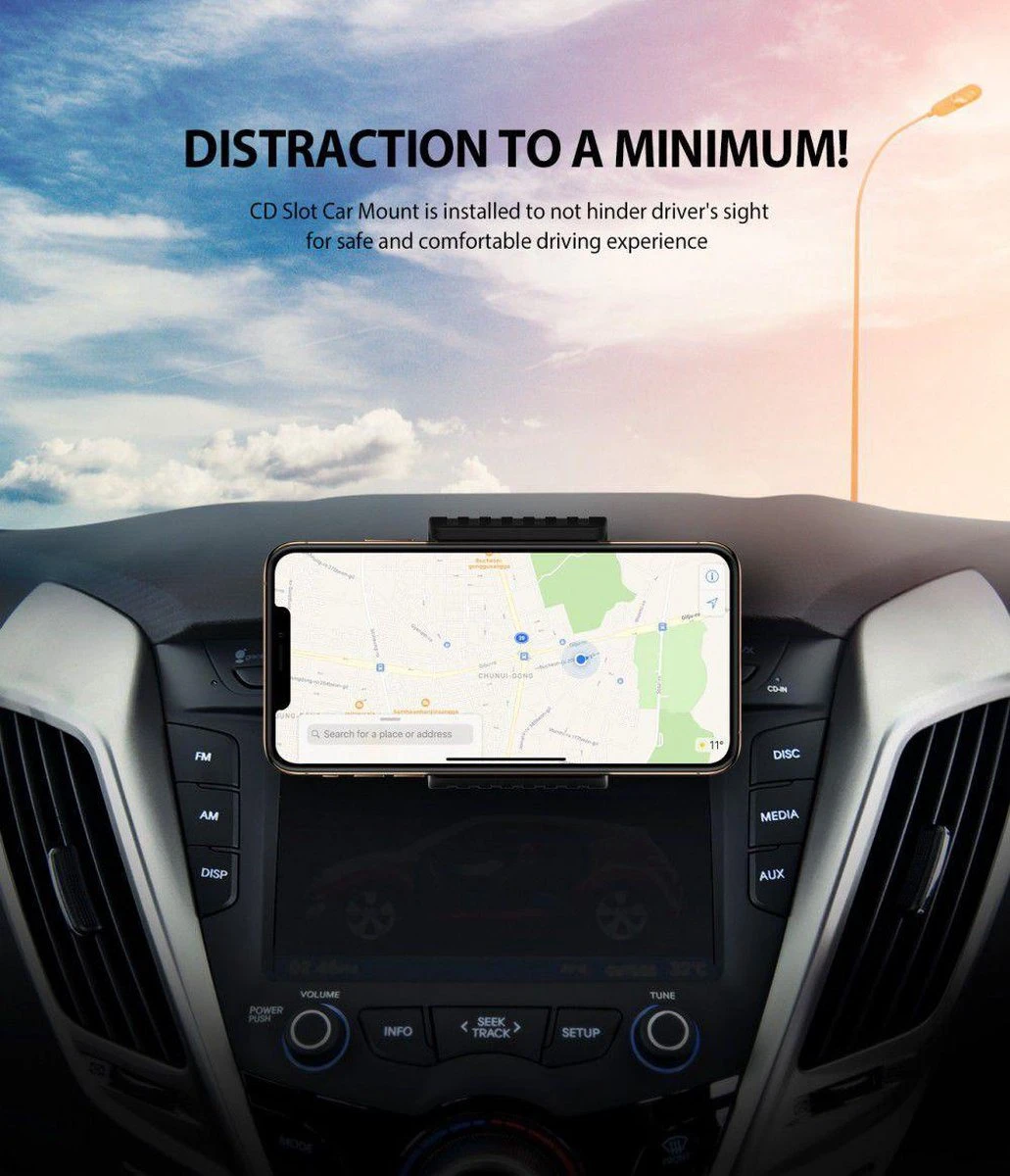 Ringke CD-Speler Houder Clamp Zwart - Afbeelding 2