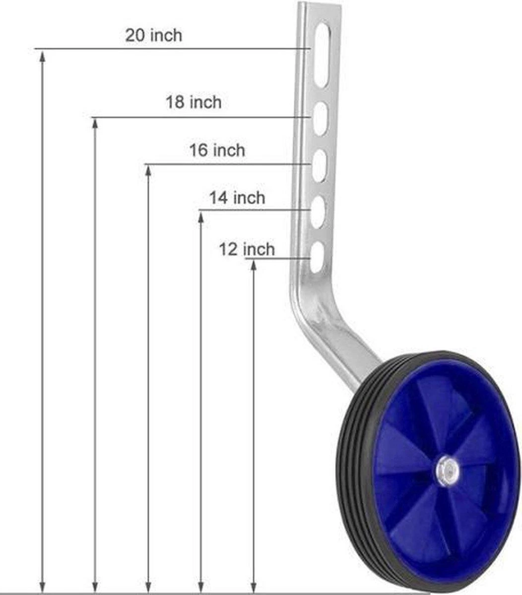 Be Required Stevige Zijwieltjes - 12 T/m 20 Inch - Zijwieltjes Voor Kinderfiets - Kinderfietsaccessoires - Blauw - Afbeelding 3