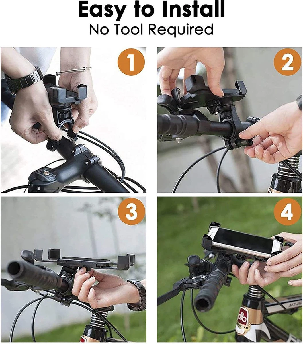 Universele Telefoonhouder Fiets Met 360 Graden Rotatie - Anti Shock & Vibratie Ontwerp - Ook Voor Scooter En Motor – GSM Mobiel Houder - Fietshouder - Afbeelding 13