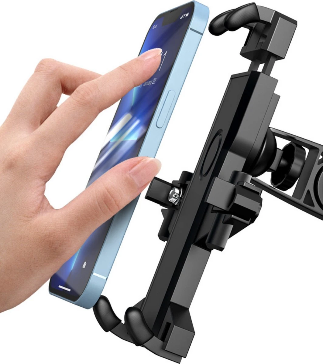 Merkloos Telefoonhouder Fiets - Smartphone Fietshouder - Tot 6,5 Inch - GSM Houder - Telefoonhouder Motor - Zwart - Afbeelding 8