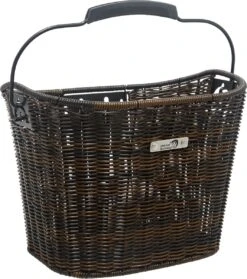 New Looxs Lombok Rotan Look Afneembare Fietsmand Stuur - 19 Liter - Donker Bruin