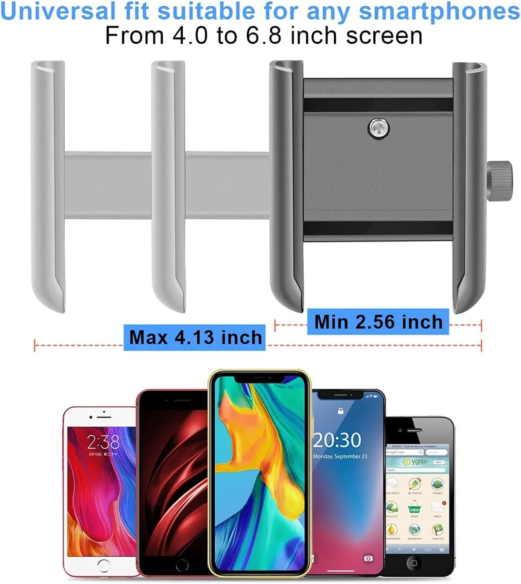 Merkloos Mobiele Telefoon Houder Fiets Aluminium Motorfiets Mobiele Telefoon Houder Met 360° Draaibare Anti-Shake Motorfiets Smartphone Houder Scooter Universeel Voor 4.0-6.8 Inch Smartphone GPS Andere Apparaten - Afbeelding 7