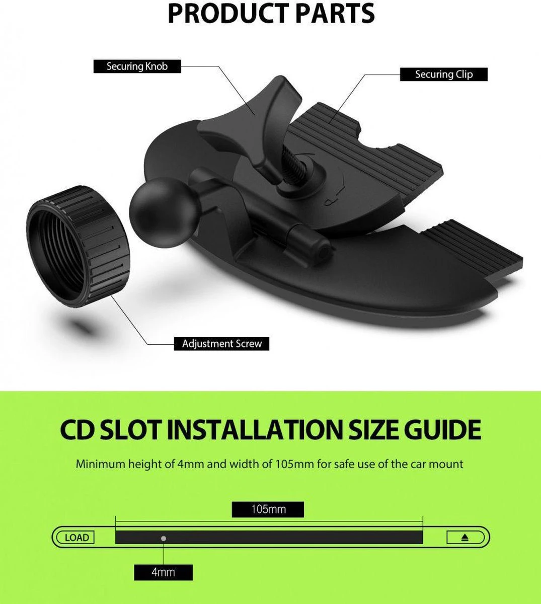 Ringke CD-Speler Houder Clamp Zwart - Afbeelding 7