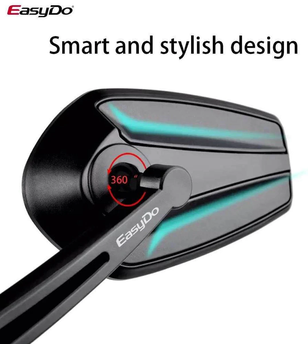 EasyDo Fietsspiegel Ebike Incl Grote Kijkhoek - Achteruitkijkspiegel - Links - 360º Verstelbaar - Multifunctioneel - Incl Inbussleutel - Afbeelding 6