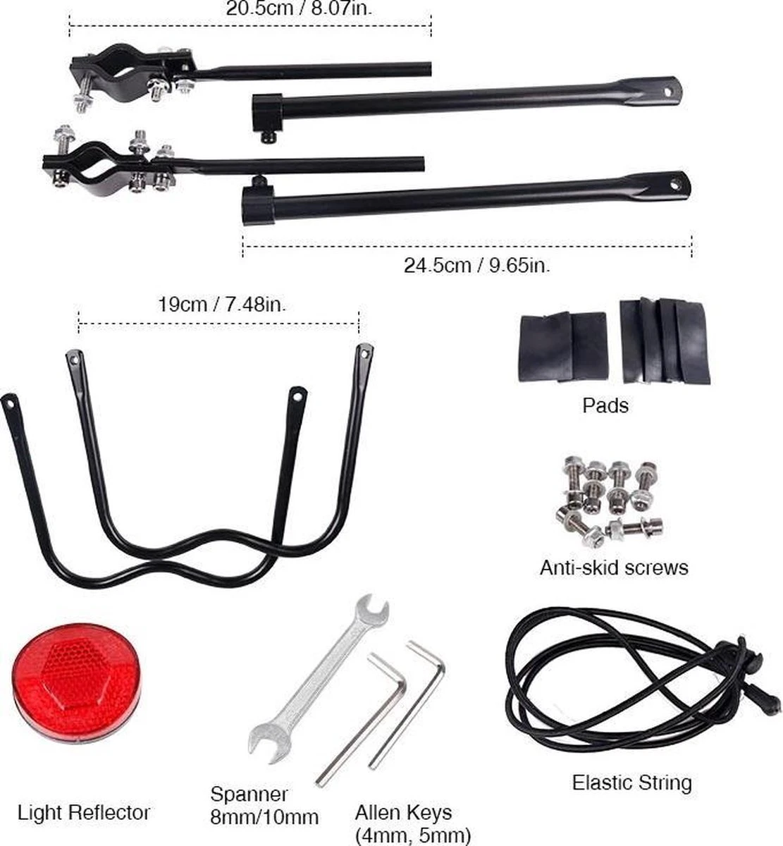 Merkloos Bagagedrager Fiets - Bagagerek Met Zadelpenbevestiging - Aluminium - Zwart - Geschikt Voor Mountainbike & Racefiets - Afbeelding 7