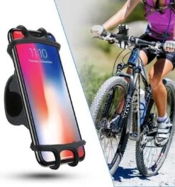 Merkloos Mobiele Telefoonhouder - Apple - IPhone - Gsm Toestel - Stuur - Universeel - Samsung - Huawei - Nokia - LG - HTC - Smartphone Houder Fiets - Sony - Xiaomi - Acer - Zwart - Telefoonhouder Voor Op De Fiets - Bike Mount Holder - Zwart 4.5-6 Inches