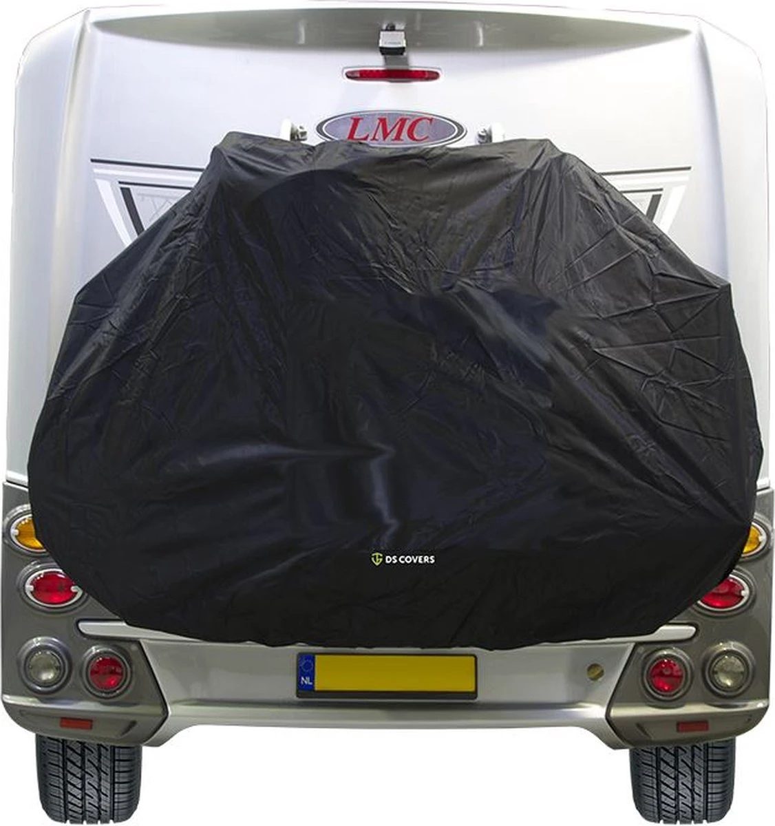 STAR Fietsdragerhoes Van DS COVERS – Outdoor – Waterdicht – Met Gevarenbordhouder – 300D Oxford – Incl. Opbergzak – Geschikt Voor 2/3 Fietsen – Beschermt De Fiets(en) Achterop De Caravan En Camper