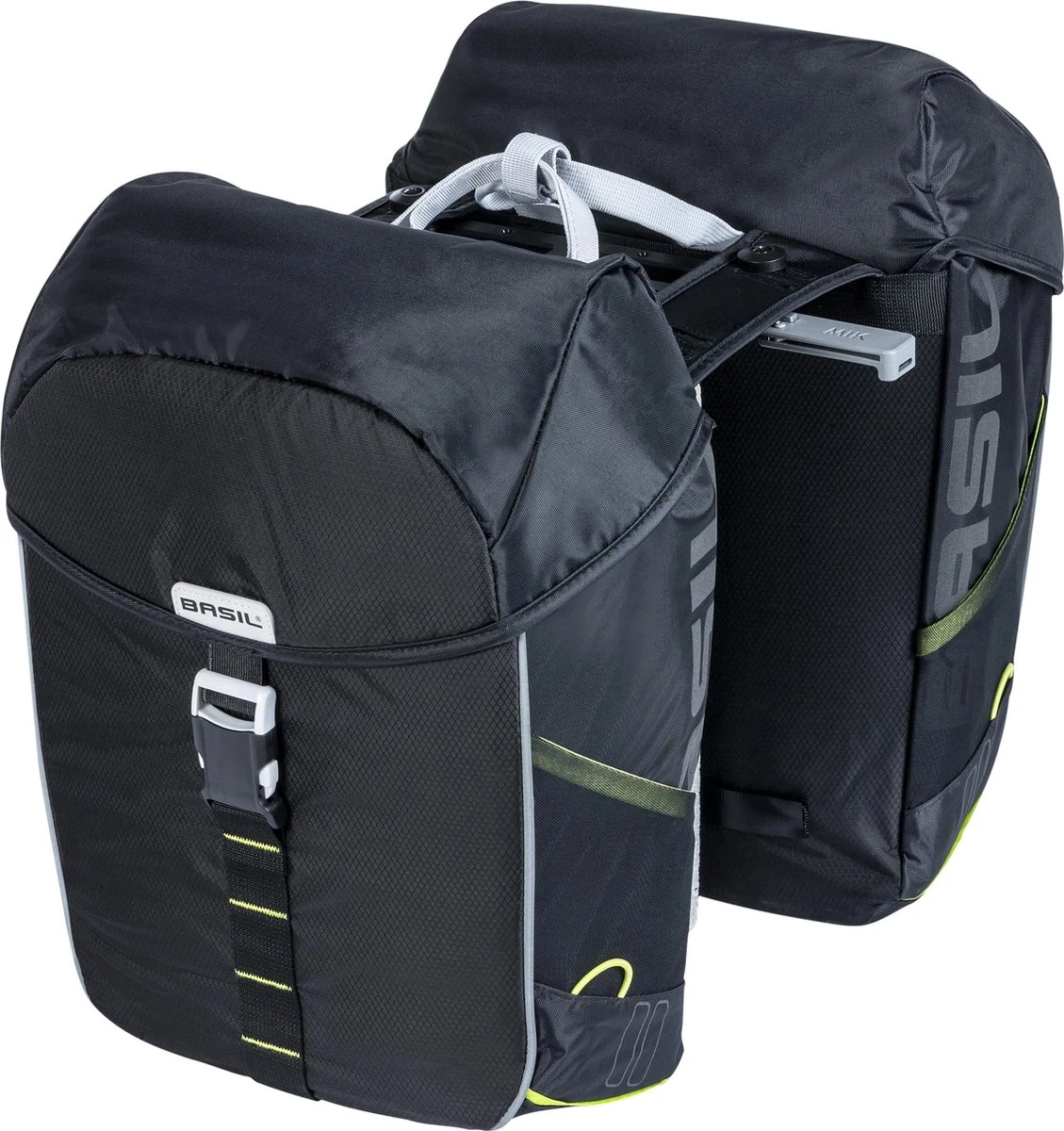 Basil Miles Dubbele Fietstas MIK - Zwart - 34 Liter