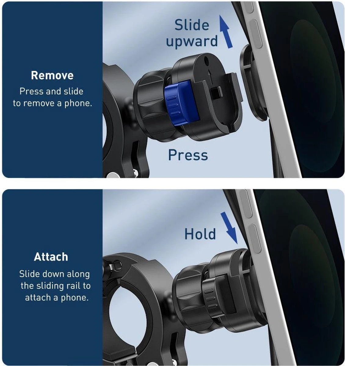 Baseus 360° Fiets Telefoonhouder Voor Smartphones 4.7 Tot 6.7 Inch - Afbeelding 13