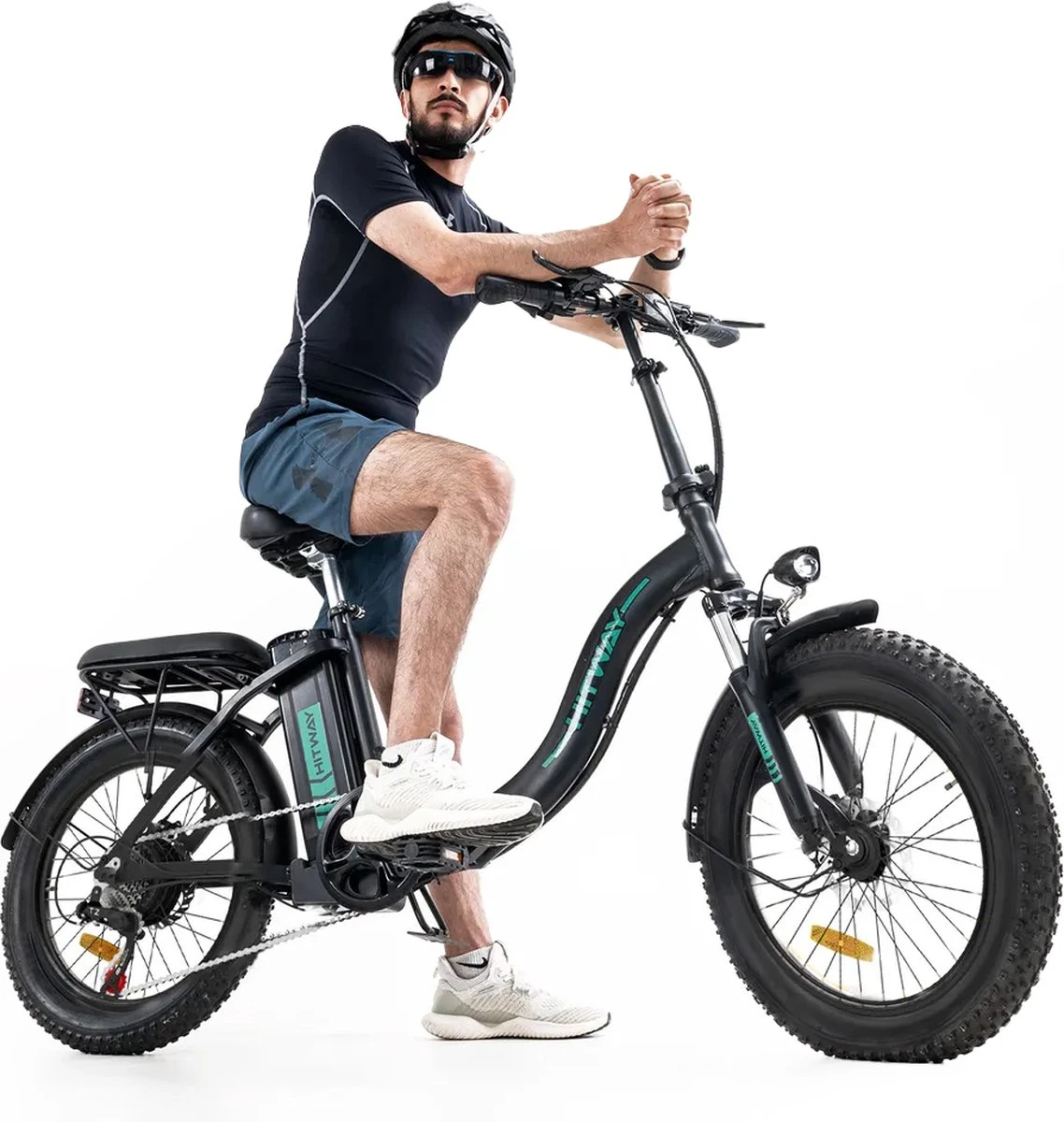 HITWAY Elektrische Fiets - E-Bike - 20 Inch Fatbike - 250 W- Shimano 7 Versnellingen - Afbeelding 2