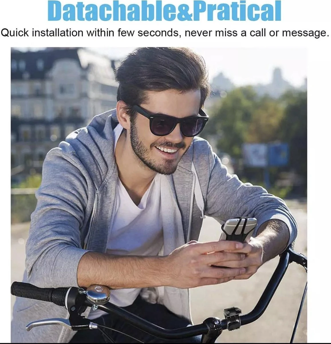 Merkloos Afneembare Mobiele Telefoon Houder Voor Op Je Fiets | Geschikt Voor Elk Toestel |Afneembaar | Houder Telefoon | Extra Stevig | Smartphone Houder | Stuur Houder | 360 Graden Draaibaar | Motor | Racefiets | Zwart - Afbeelding 8