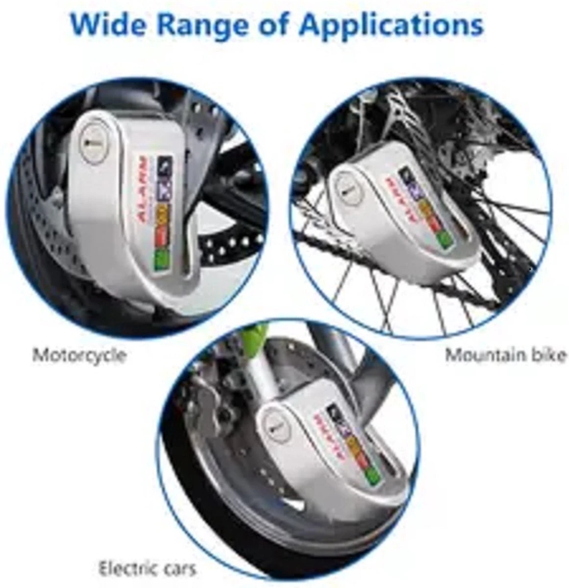 Merkloos MotorGadgets® Schijfremslot Met Alarm. Voor Fiets, Scooter, E-bike En Motorfiets - Afbeelding 3