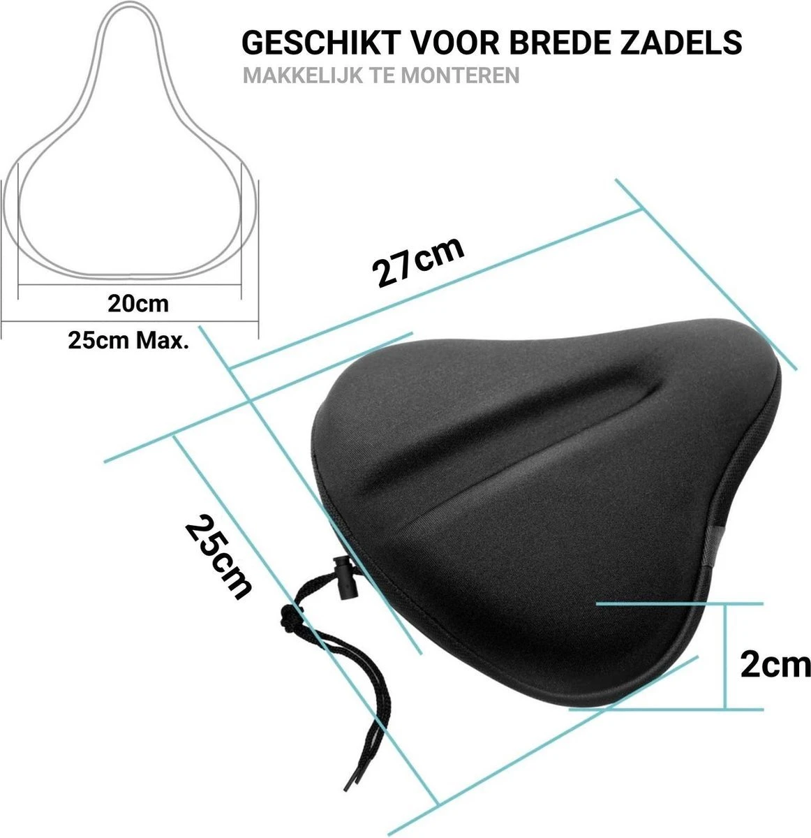 Smilegoods® Gel Zadelhoes Fiets 3D - Zadeldek - Zadelhoes Waterdicht - Zadeldek Fiets - Universeel Brede Zadels - Veiligheidsreflector Voor In Het Donker - Afbeelding 10