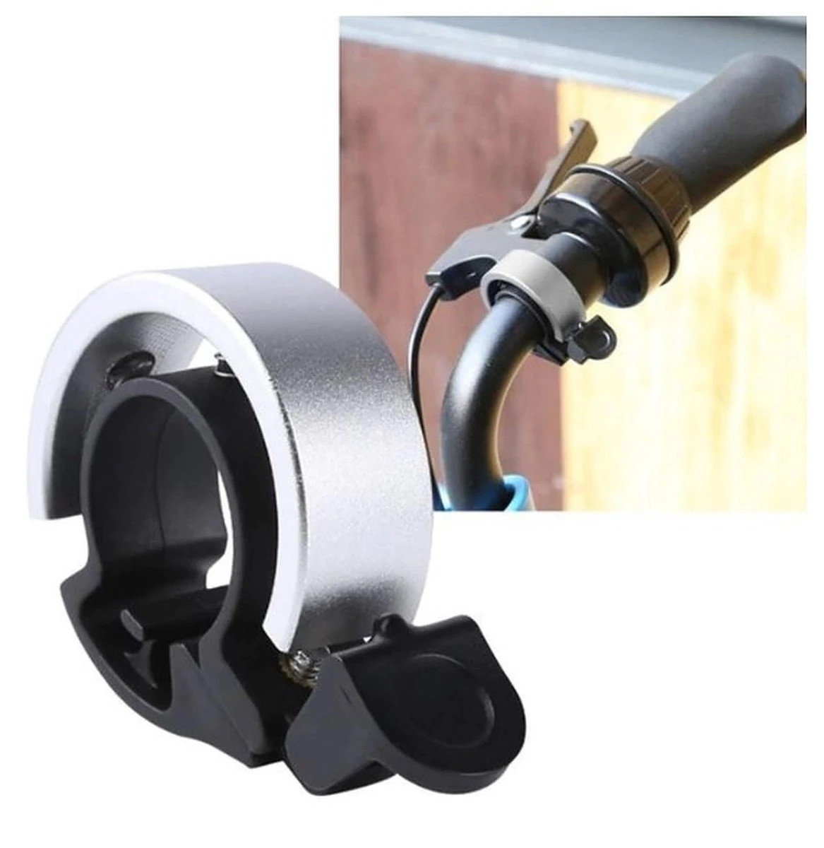 Merkloos Fietsbel – Ring Fietsbel - Aluminium Fietsbel - Classic Fietsbel - Fietsbel Small 15mm – Zwart - Afbeelding 2