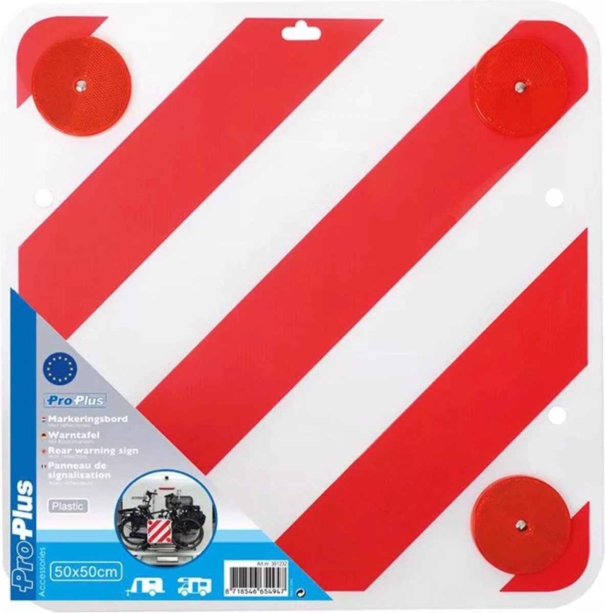 ProPlus Waarschuwingsbord Met Reflectoren 50x50 Cm Kunststof 361228 - Afbeelding 3