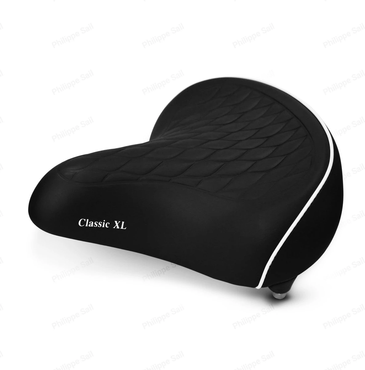 Philippe Sail Fietszadel Black Classic XXL, Stijlvol En Comfortabel Zadel Voor Veel Fietsplezier, Ergonomisch, Groot Zadel, Zacht En Geschikt Voor Alle Fietsen Inclusief Elektrische Fietsen - Afbeelding 2