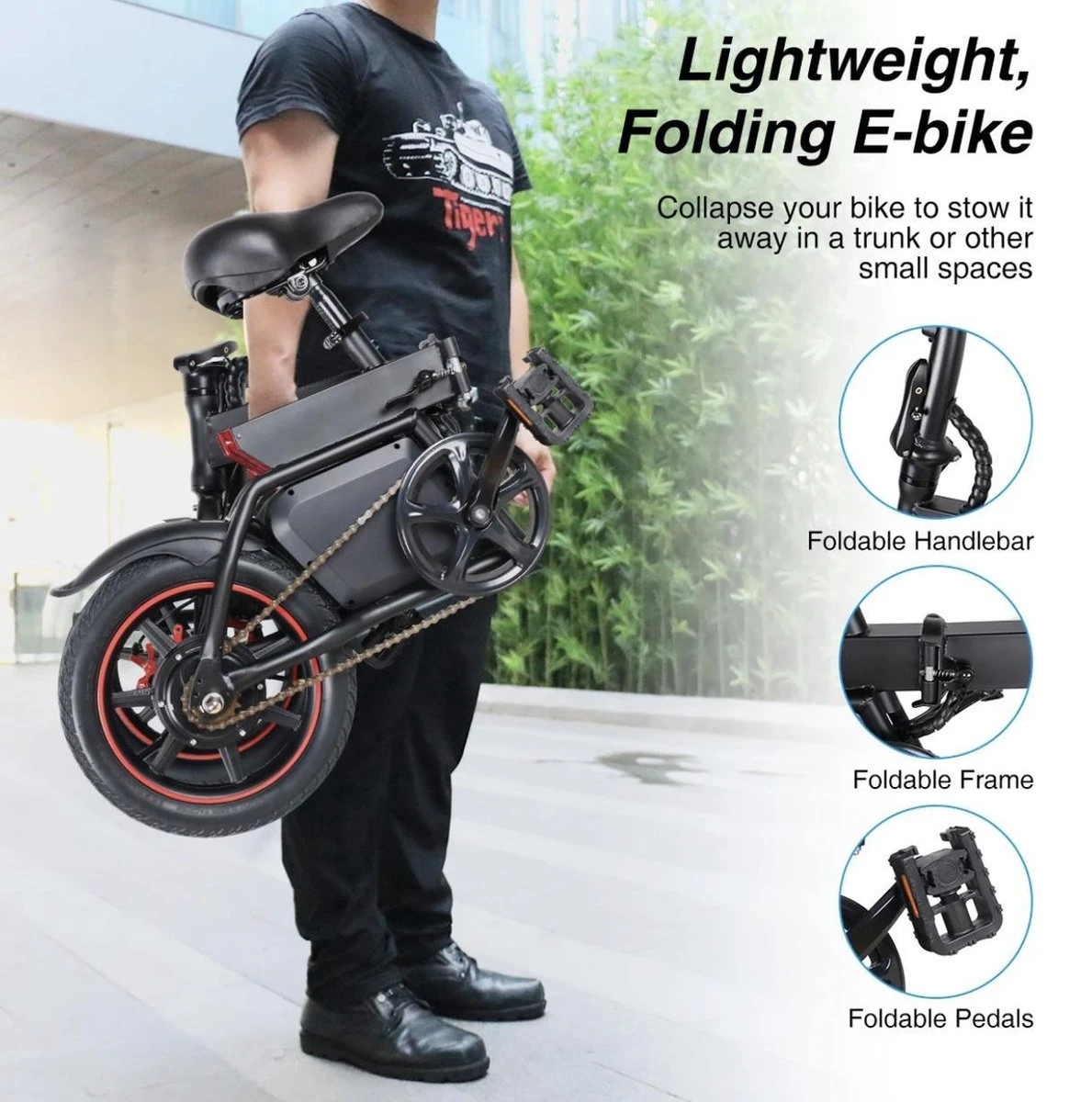 Windgoo B3 Elektrische Fiets Step Met Trapondersteuning - Zwart - 25 Km Per Uur - 350W - Geen Trappers - Afbeelding 6