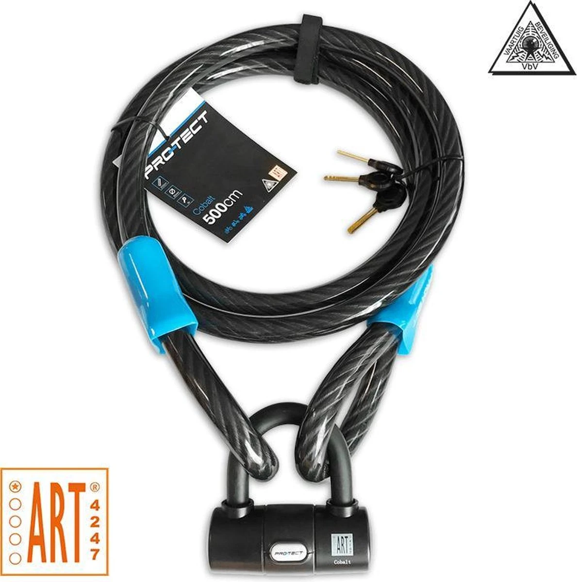 Pro-tect Cobalt Kabelslot 2,5 Meter Lang | ø20mm X 250cm | ART1 En VBV Keuring | Staalkabel Met Lussen En Hangslot | Slot Tuinmeubelen Terras Bootslot Jet Ski - Afbeelding 10