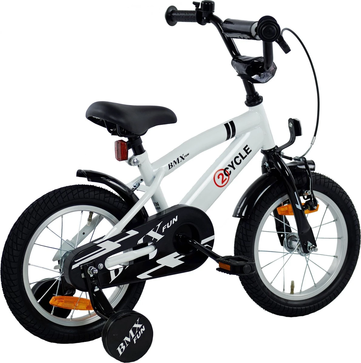 2Cycle BMX-Fun Kinderfiets - 14 Inch - Wit - Jongensfiets - Afbeelding 3