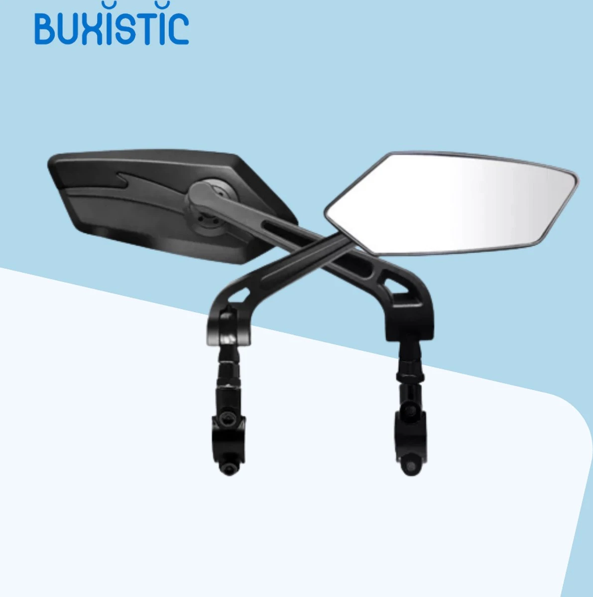 Merkloos Fietsspiegel - Set Van 2 - Links En Rechts - E Bike - Speed Pedelec - 360° Verstelbaar - Zwart - Achteruitkijkspiegel - Afbeelding 3