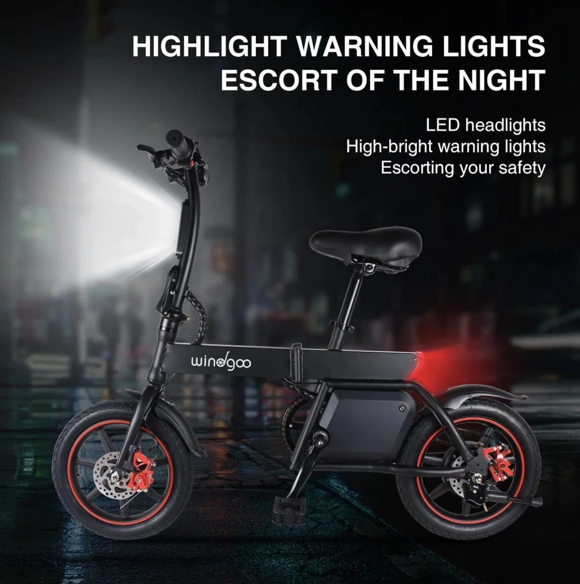 Windgoo B3 Elektrische Fiets Step Met Trapondersteuning - Zwart - 25 Km Per Uur - 350W - Geen Trappers - Afbeelding 5