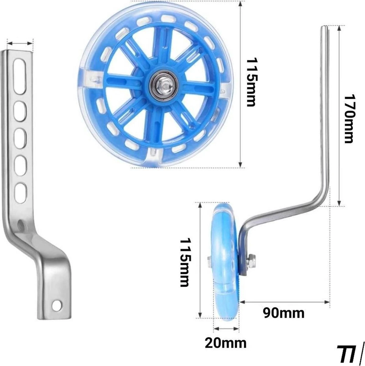 TIKKENS® Zijwieltjes - 12-20 Inch - LED Lichtjes - Zijwieltjes Voor Kinderfiets - Zwart - 12 Inch/14 Inch/16 Inch/18 Inch/20 Inch - Zijwielen - Kinderfietsaccessoires - Afbeelding 8