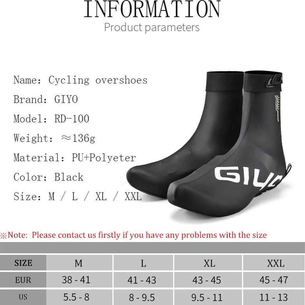 Giyo Overschoenen - Maat 41-43 (L) - 1 Paar - Mountainbike - Wielrennen - Zwart - Wind En Waterdicht - Waterproof - Regen - Vorst - Afbeelding 11