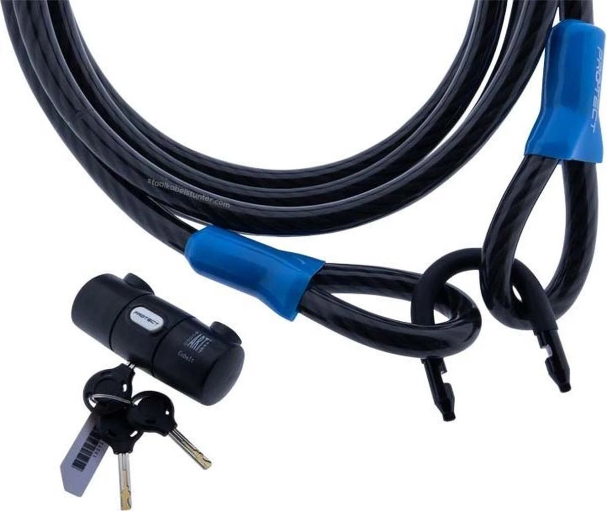 Pro-tect Cobalt Kabelslot 2,5 Meter Lang | ø20mm X 250cm | ART1 En VBV Keuring | Staalkabel Met Lussen En Hangslot | Slot Tuinmeubelen Terras Bootslot Jet Ski - Afbeelding 5