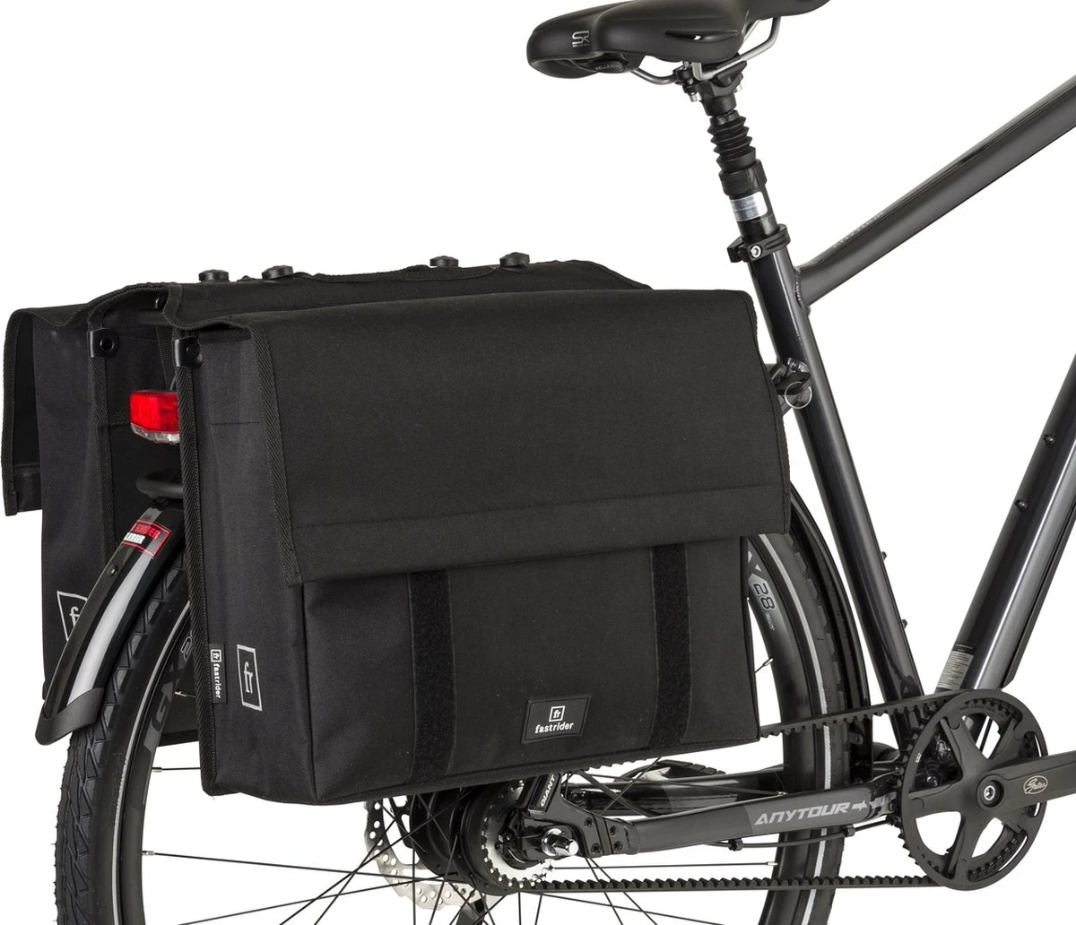 Fastrider Dubbele Fietstas Zwart - 31L - Afbeelding 3