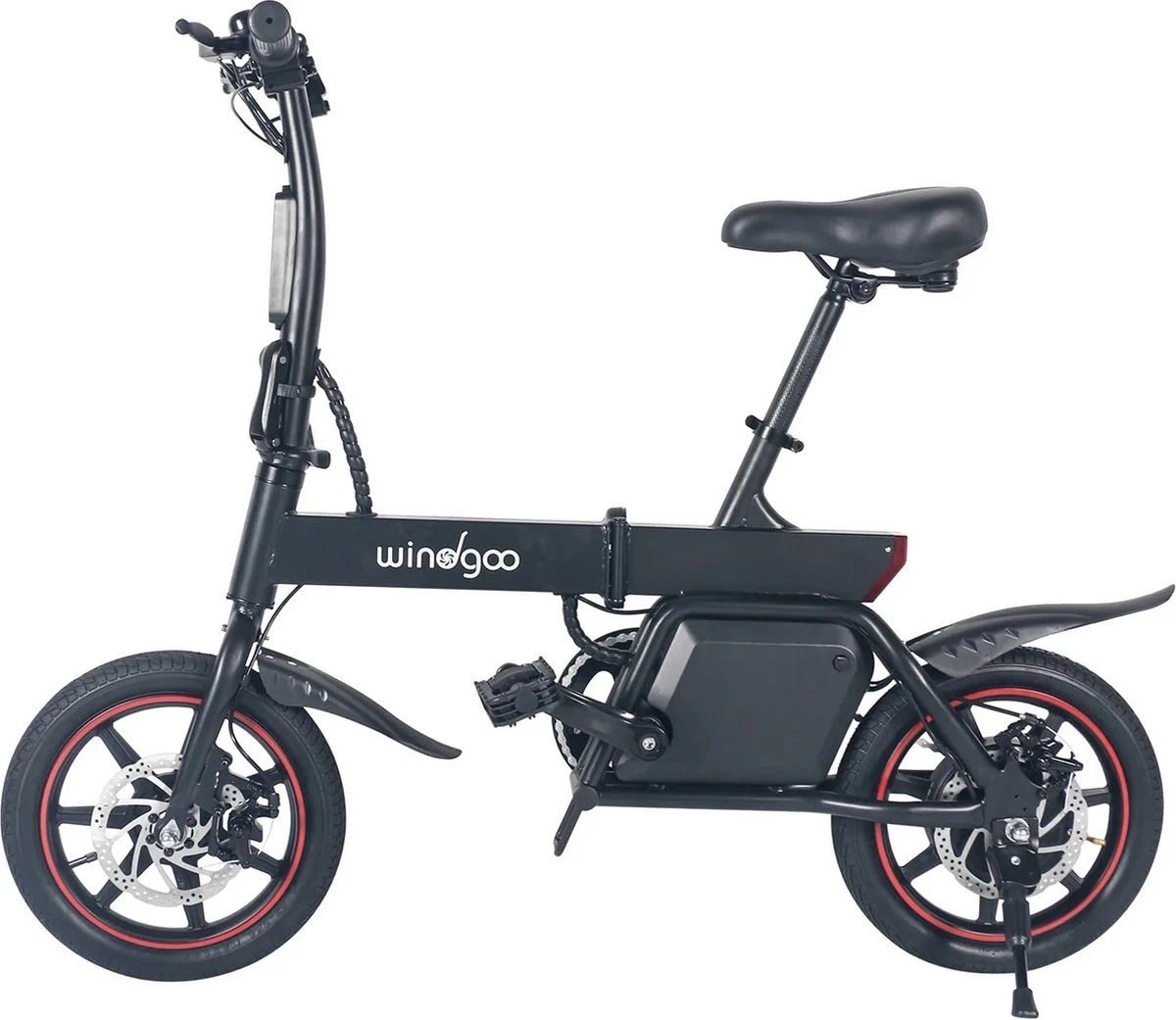 Windgoo B3 Elektrische Fiets Step Met Trapondersteuning - Zwart - 25 Km Per Uur - 350W - Geen Trappers
