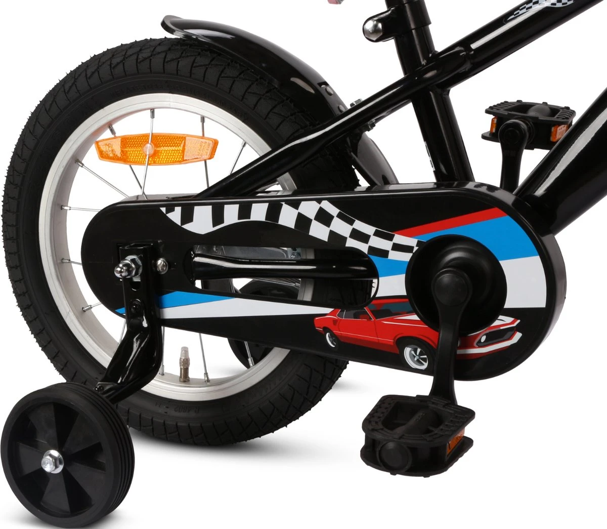 SJOEF Race Jongensfiets 14 Inch - Zwart - Afbeelding 4