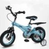Merkloos Kinderfiets Stoer Metallic Blauw Met Zijwieltjes 12 Inch | Handremmen | Jongens | Meisje | Cadeau | Sinterklaas | Kerst | Verjaardag | Peuter | Kleuter | Driewieler | Gepersonaliseerd