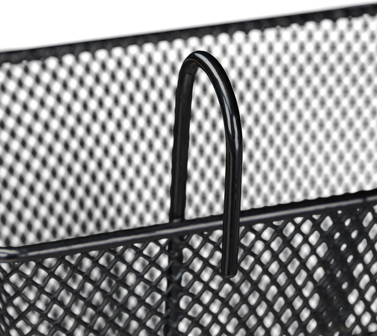 Relaxdays Fietsmand Stuur - Fietsmandje Met Haken - Fiets Mand Voorop - Klein - Metaal - Zwart - Afbeelding 6