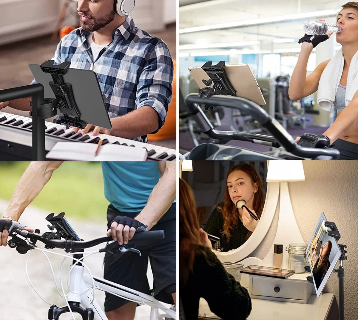 Tablet Houder Hoofdsteun - Tripod BS® - Geschikt Voor Smartphone IPad Telefoonhouder – Verstelbaar Voor Fiets Auto En Motor – Incl 2 Gratis Mounts - Afbeelding 3