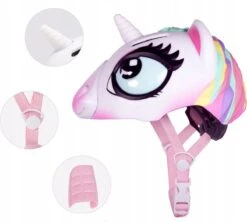 Merkloos Helm - Verstelbaar - 49 Tot 55 Cm -Eenhoorn - Unicorn - Fietsbescherming - Fietshelm - Kinderen - Meisjes - Jongens - Unisex - Valbescherming - Lichaamsbescherming - Skate Helm - Skeeleren - Fietsen - Hoofdbescherming