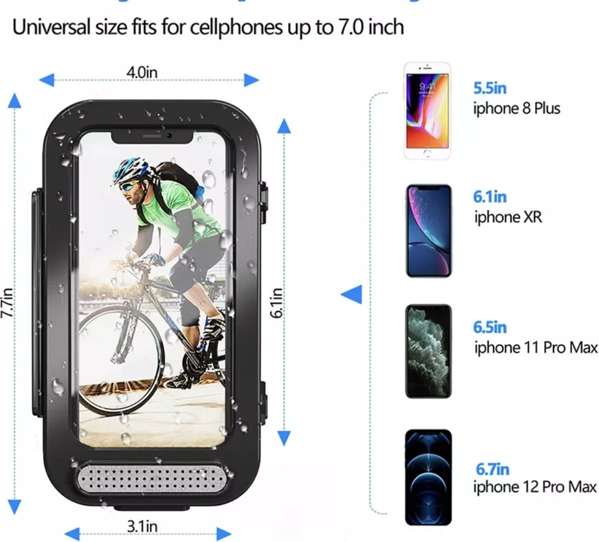 Merkloos Universele Telefoon Houder - Waterdicht Motorfiets Fiets Telefoon Houder Voor Stuur - Afbeelding 3