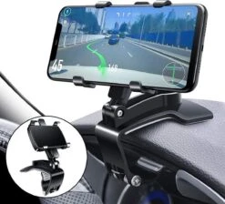 Merkloos Multifunctionele Autohouder Voor Dashboard, Met Verstelbare Veerclip, 360 Graden Draaibaar, Draagbaar, Voor Auto En Smartphones Van 4 Tot 7 Inch (zwart)