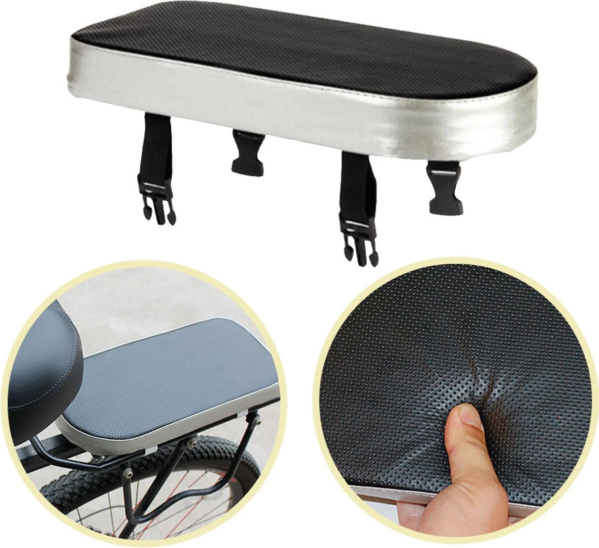 Lynnz® Bagagedrager Kussen - Fietskussen Achter - Bagagedragerkussen - Kussentje - Fiets Kussen - Afbeelding 5