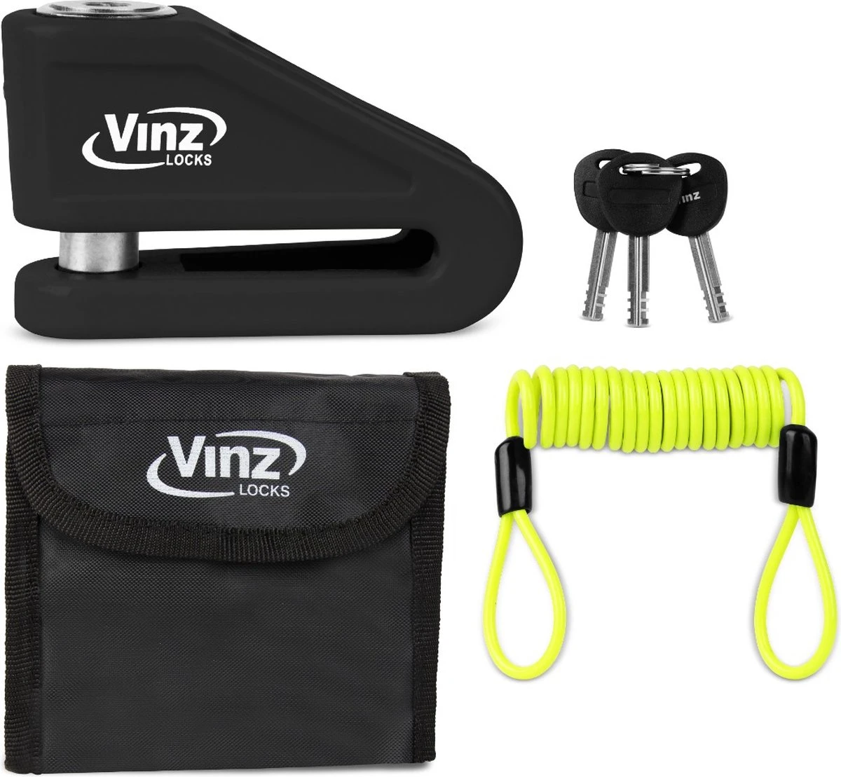 VINZ Baretti Schijfremslot ART4 - Zwart - Afbeelding 2