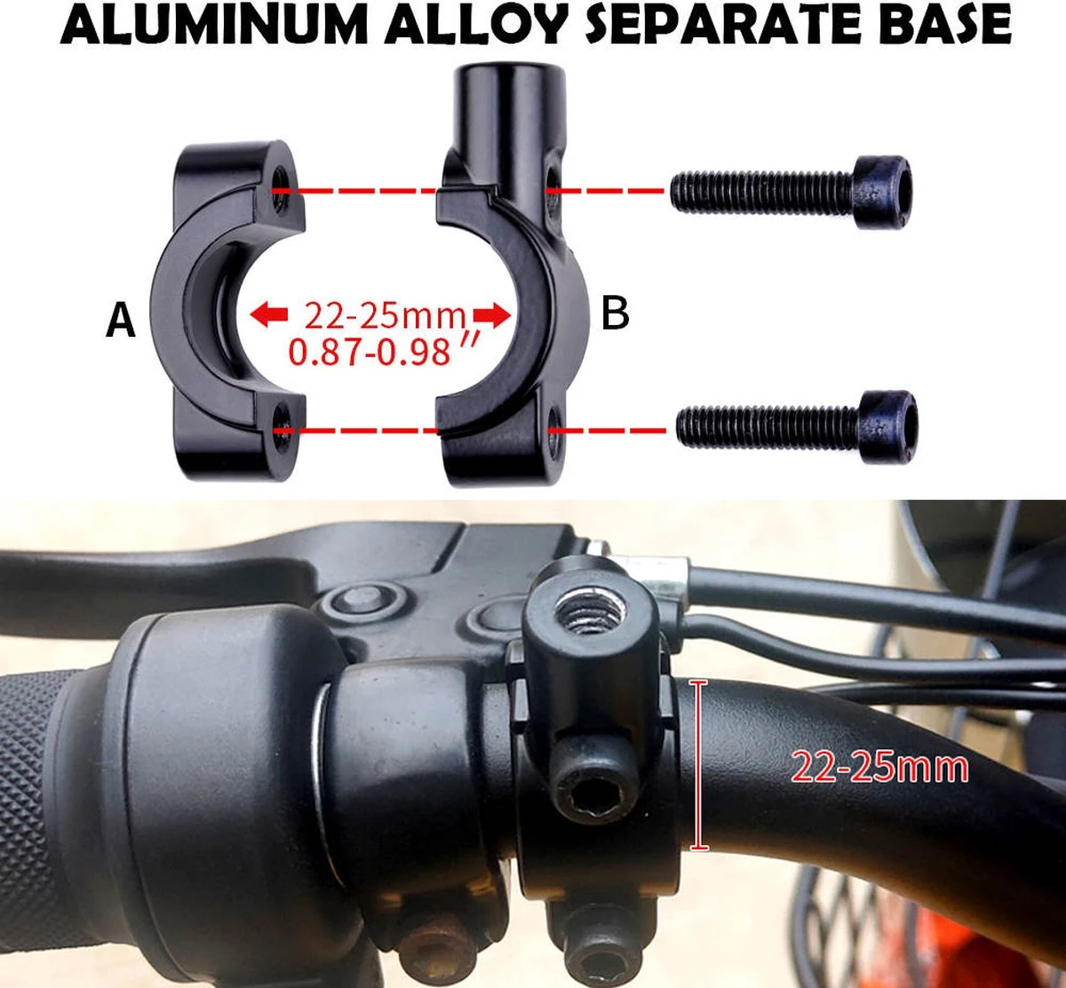 EasyDo Fietsspiegel Ebike Incl Grote Kijkhoek - Achteruitkijkspiegel - Links - 360º Verstelbaar - Multifunctioneel - Incl Inbussleutel - Afbeelding 5