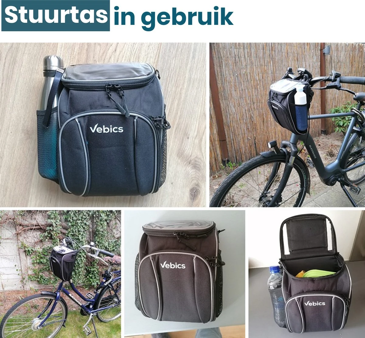 Vebics® Waterbestendige Stuurtas Fiets - Afneembaar - Elektrische Fiets - Racefiets - Telefoonhouder Fiets - Afbeelding 4