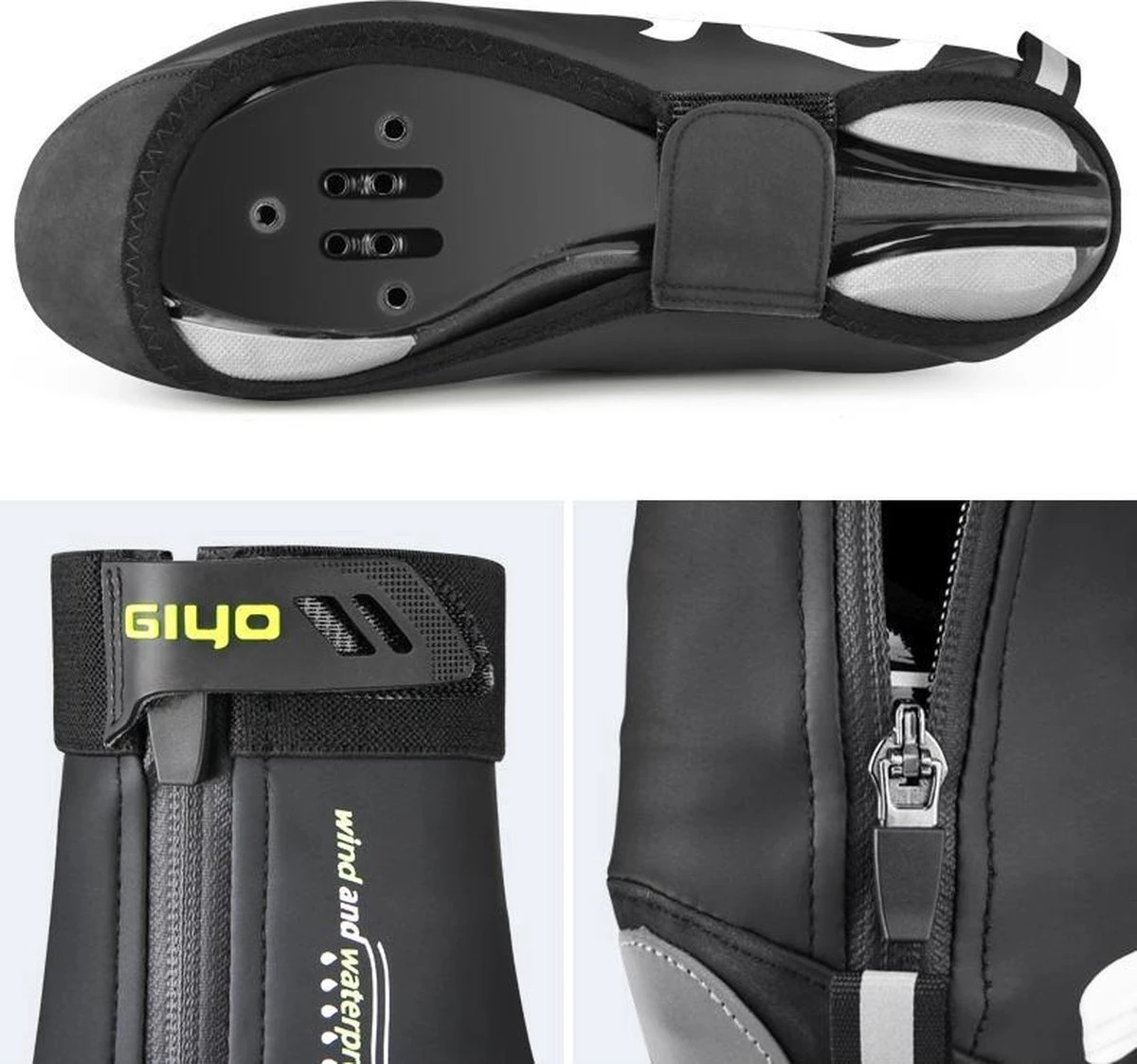 Giyo Overschoenen - Maat 41-43 (L) - 1 Paar - Mountainbike - Wielrennen - Zwart - Wind En Waterdicht - Waterproof - Regen - Vorst - Afbeelding 4