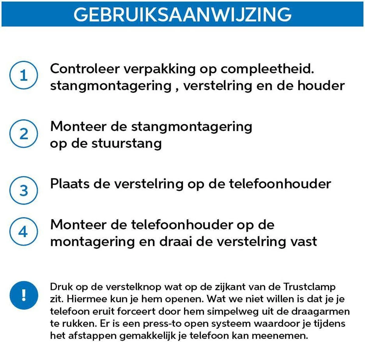 Vivefly Electronics Trustclamp Telefoonhouder Fiets - 360 Graden Rotatie - Geschikt Voor Scooters, Motors, Fietsen En Kinderwagens - Handsfree - GSM Houder - Veilige Grip - Universeel - Afbeelding 4
