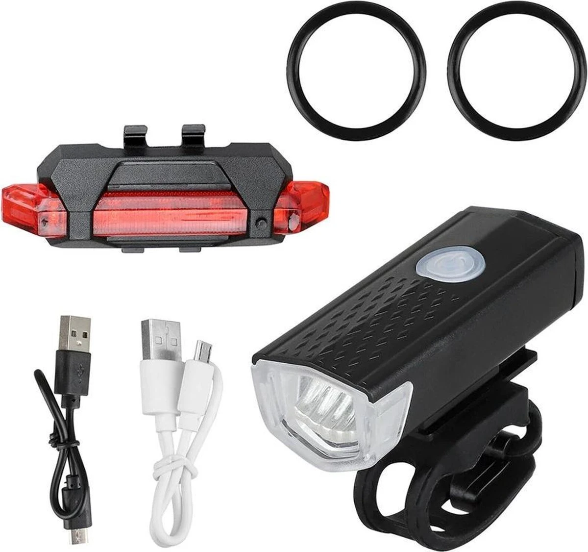 Merkloos Fietsverlichting Usb Oplaadbaar - LED - Lampen Set - Voor & Achter - Mountainbike - Racefiets - Fiets - Afbeelding 7
