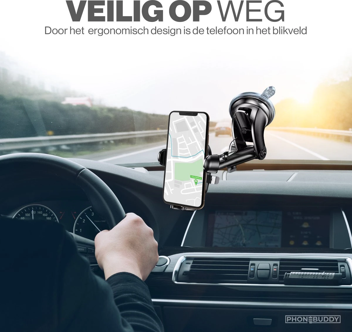 Phonebuddy - Telefoonhouder - Universeel - Autohouder Voor Voorruit En Dashboard - GSM Houder - Telefoonhouders Auto - Auto Accessoires - Afbeelding 5