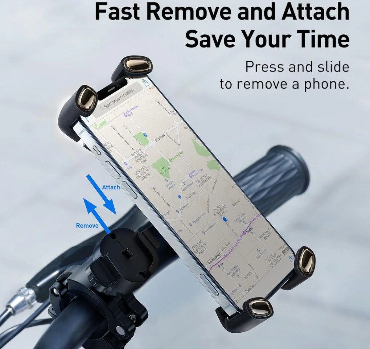 Baseus 360° Fiets Telefoonhouder Voor Smartphones 4.7 Tot 6.7 Inch - Afbeelding 20