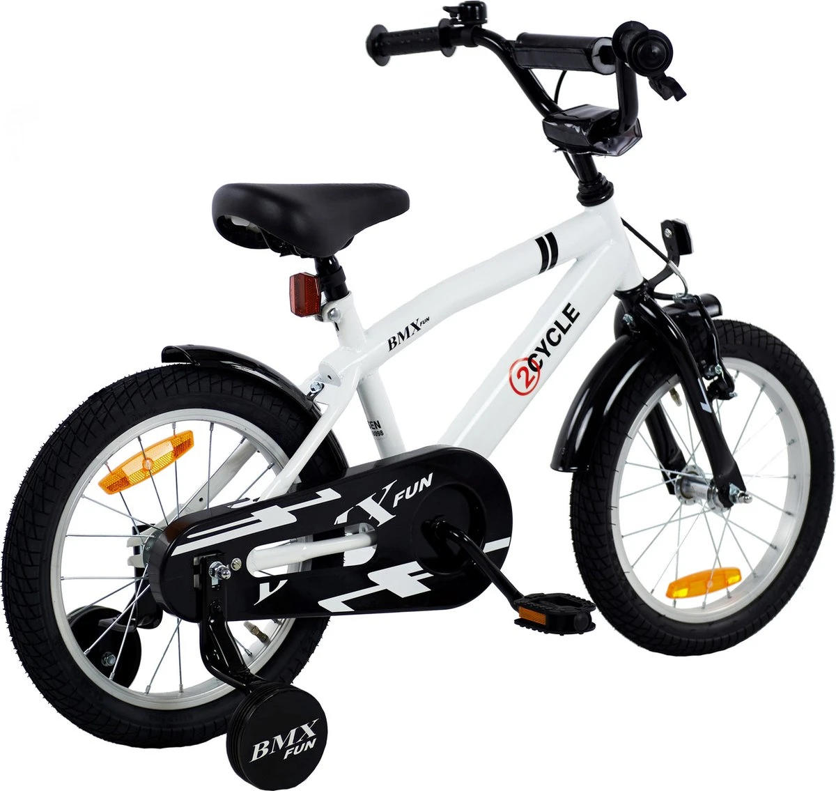 2Cycle BMX-Fun Kinderfiets - 16 Inch - Wit - Jongensfiets - Afbeelding 3