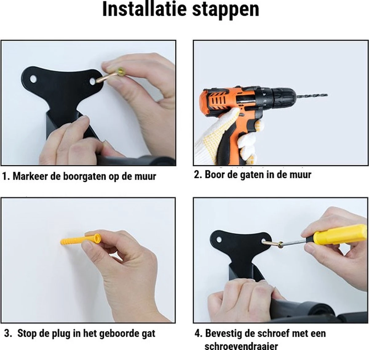 Professioneel Fiets Ophangsysteem - Verstelbaar - Muurbeugel Voor Fietsen - Fietshaak - Ophangbeugel - Fietsbeugel - Fiets Ophangrek - Afbeelding 9